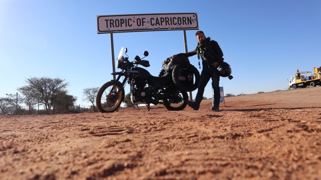 Erwan going south Royal Enfield Himalayan