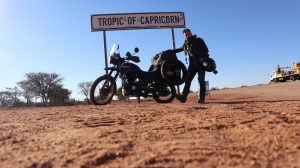 Erwan going south Royal Enfield Himalayan